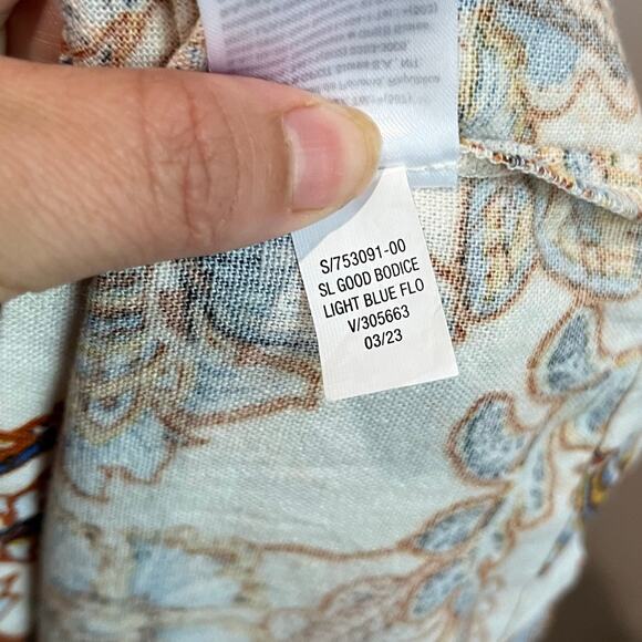 Old Navy Fit & Flare Linen Blend Floral Cami Midi Dress Size L - Picture 6 of 10